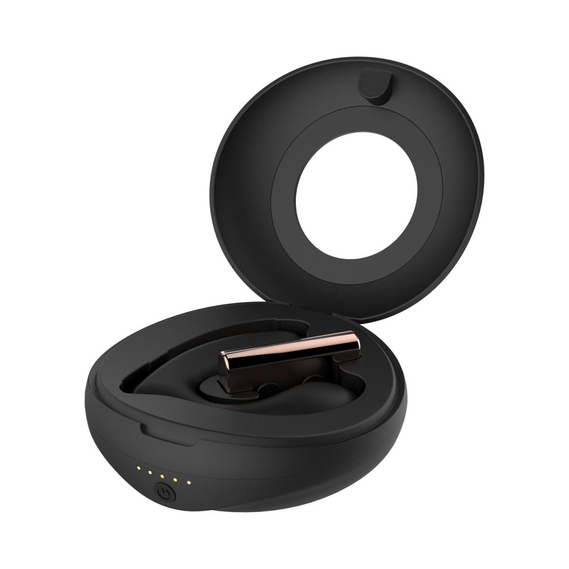 Wibrator do noszenia z etui ładującym Rosy Gold czarny - obrazek 2
