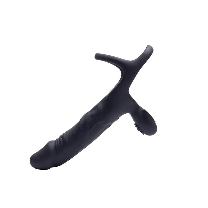 Dildo wibrujące do podwójnej penetracji Fantasy Hephaestus USB 19,5 cm - obrazek 3