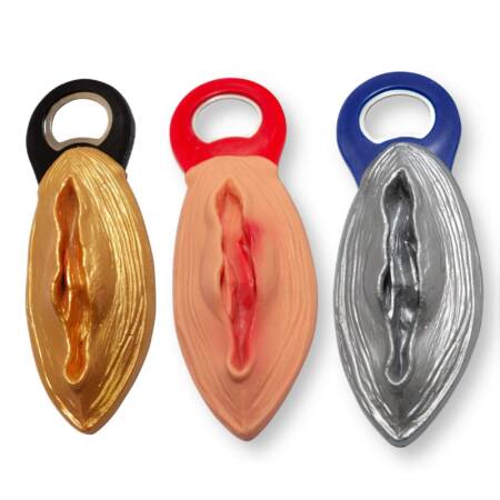 Otwieracz do butelek w kształcie cipki Kinky Pleasure złoty