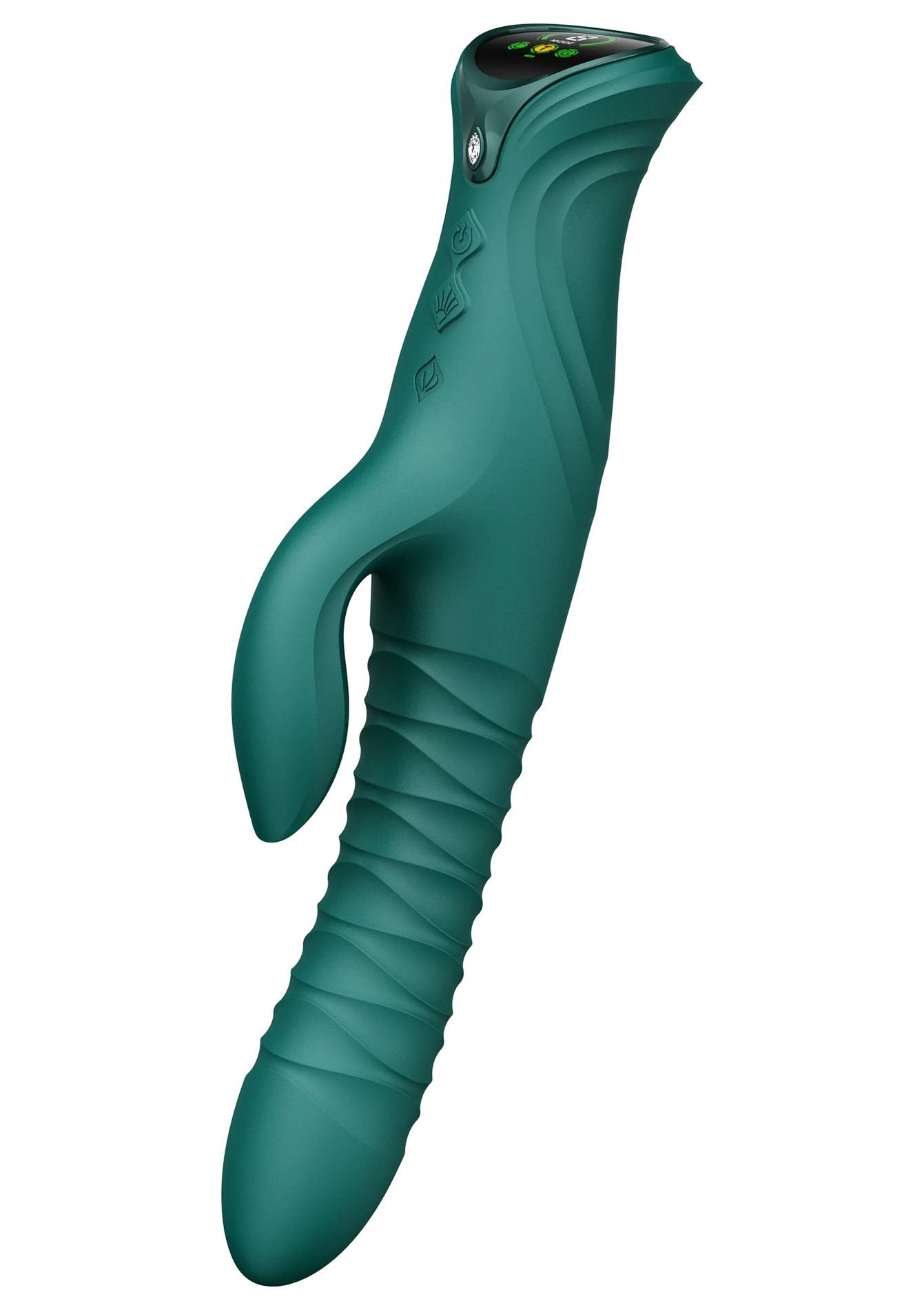 Wibrator króliczek ZALO Mose 2 z podgrzewaniem zielony 25,8 cm - obrazek 6