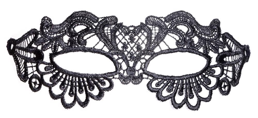 Opaska na oczy haftowana Cottelli ACCESSOIRES czarna - obrazek 2