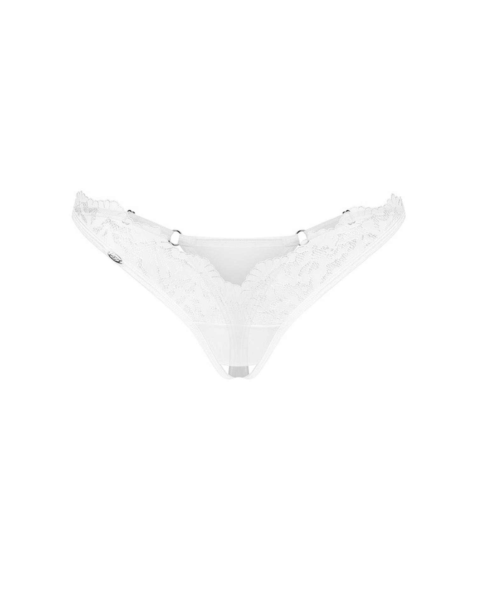 Otwarte stringi koronkowe Arrowel White Obsessive 2XL/3XL - obrazek 4