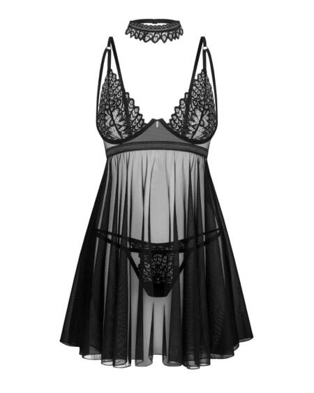 Babydoll z chokerem Donarella Obsessive XL/2XL