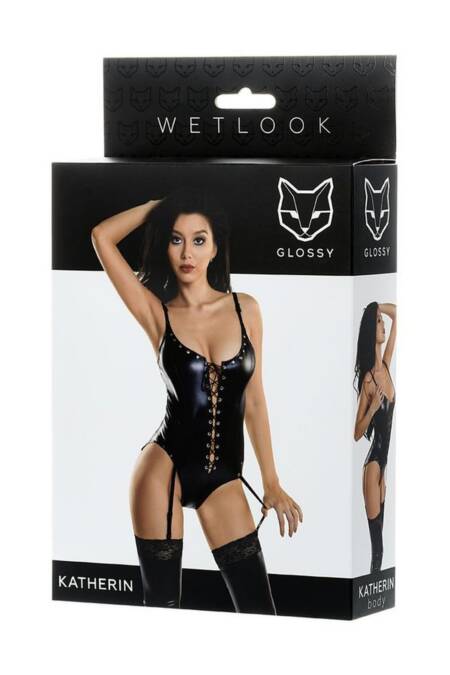 Body erotyczne Glossy Katherin czarne L