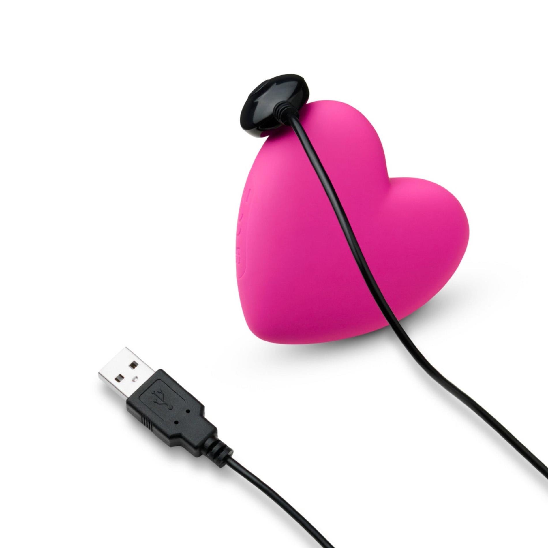 Mini wibrator sercowy Je t'aime So Divine różowy USB - obrazek 4