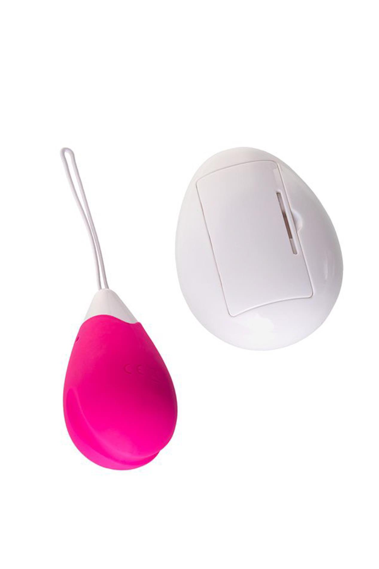 Wibrujące Jajo z Pilotem Silikonowe A-Toys Różowe Białe 12 cm - obrazek 3