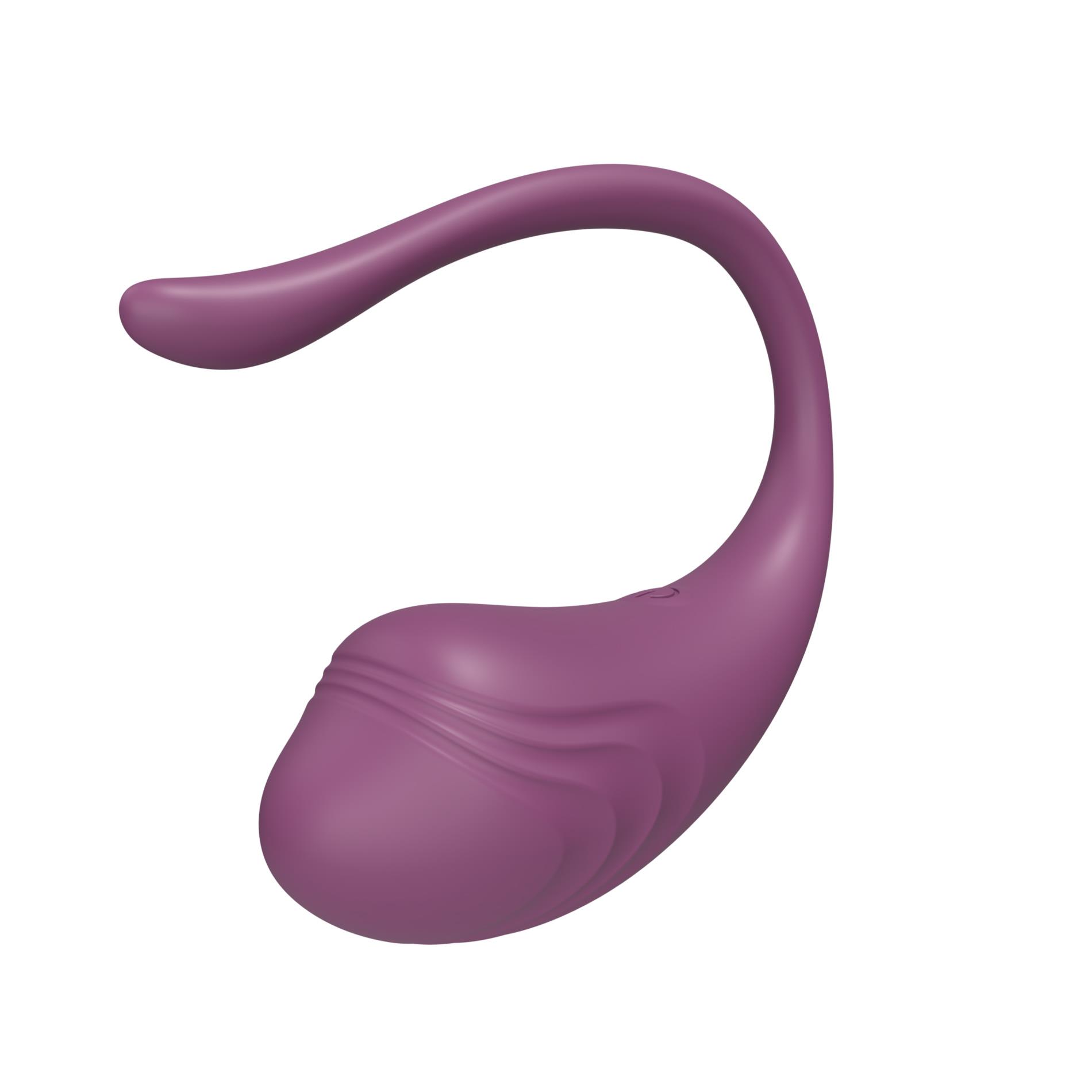 Jajeczko silikonowe wibrujące z aplikacją App Love Egg fioletowe 9,6 cm - obrazek 3