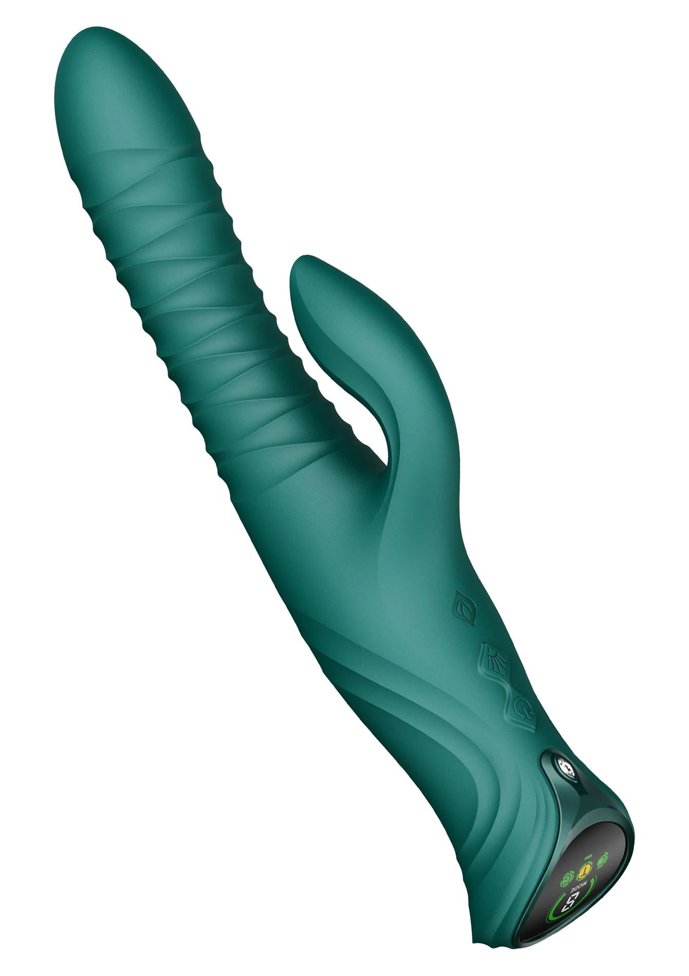Wibrator króliczek ZALO Mose 2 z podgrzewaniem zielony 25,8 cm - obrazek 3