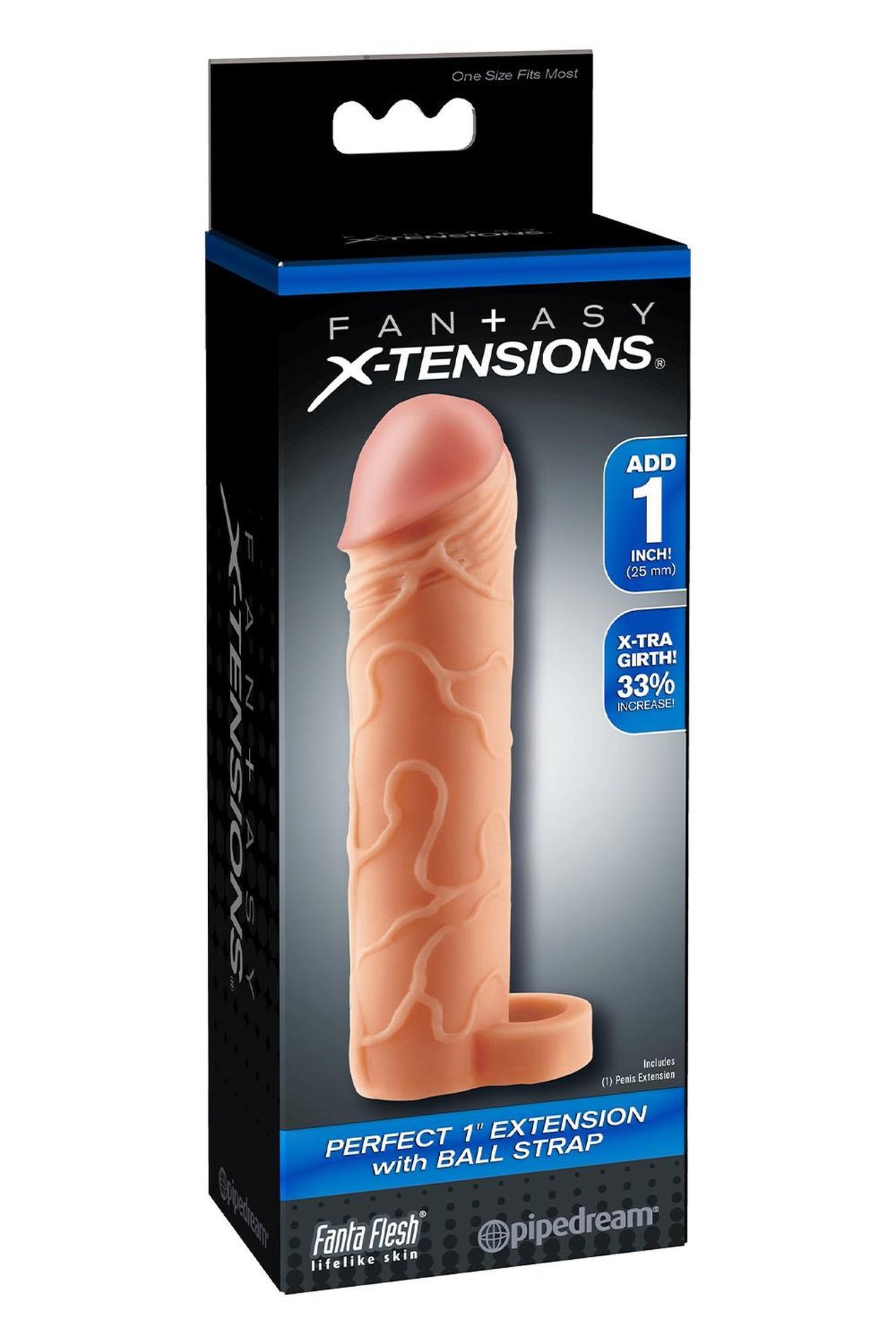 Przedłużka Fantasy Xtensions Perfect 2.5 cm z paskiem na jądra - obrazek 4