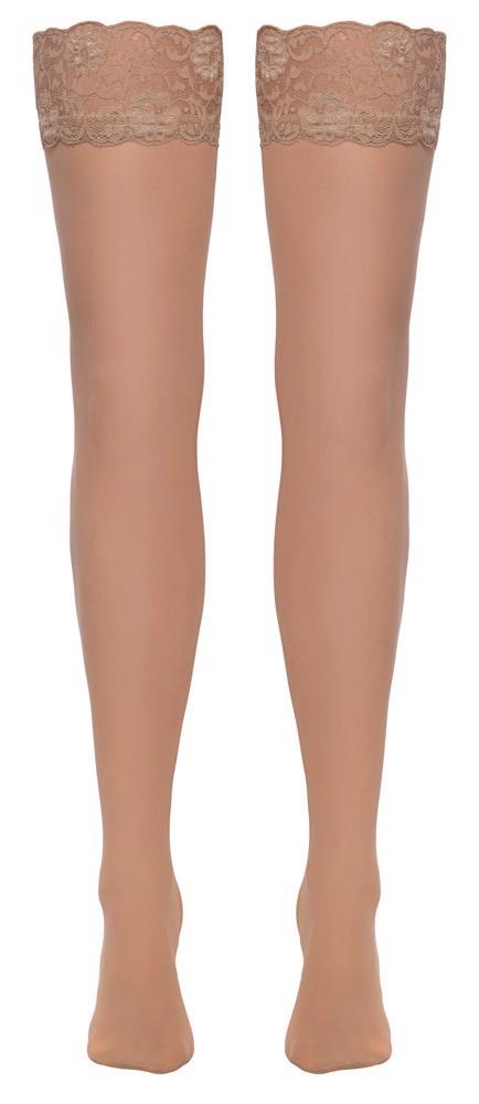 Pończochy z koronką Cottelli LEGWEAR cieliste L - obrazek 6