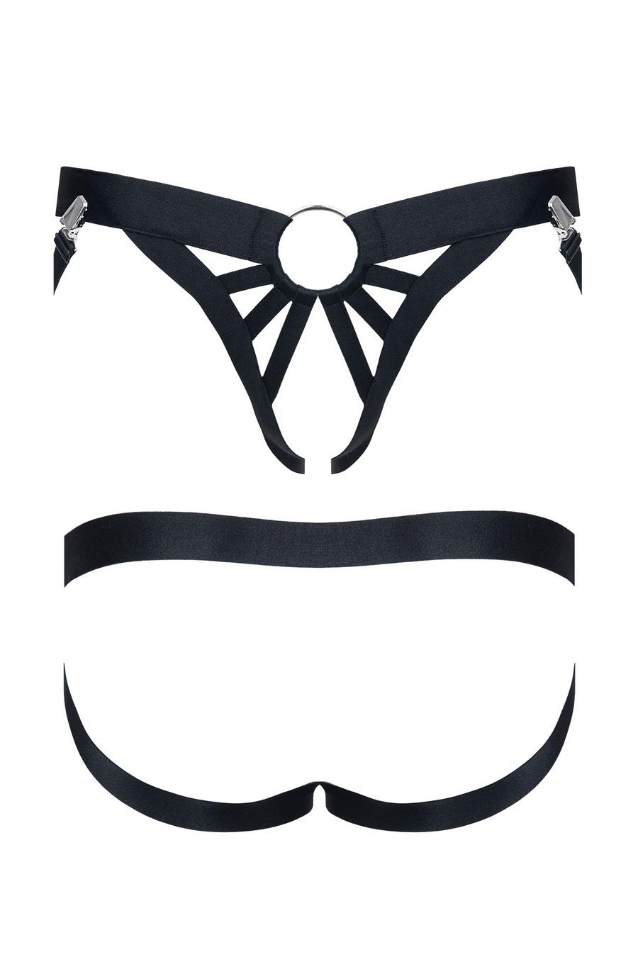 Jockstrap męski Regnes Fetish Planet z metalowym kółkiem czarny S/M - obrazek 4