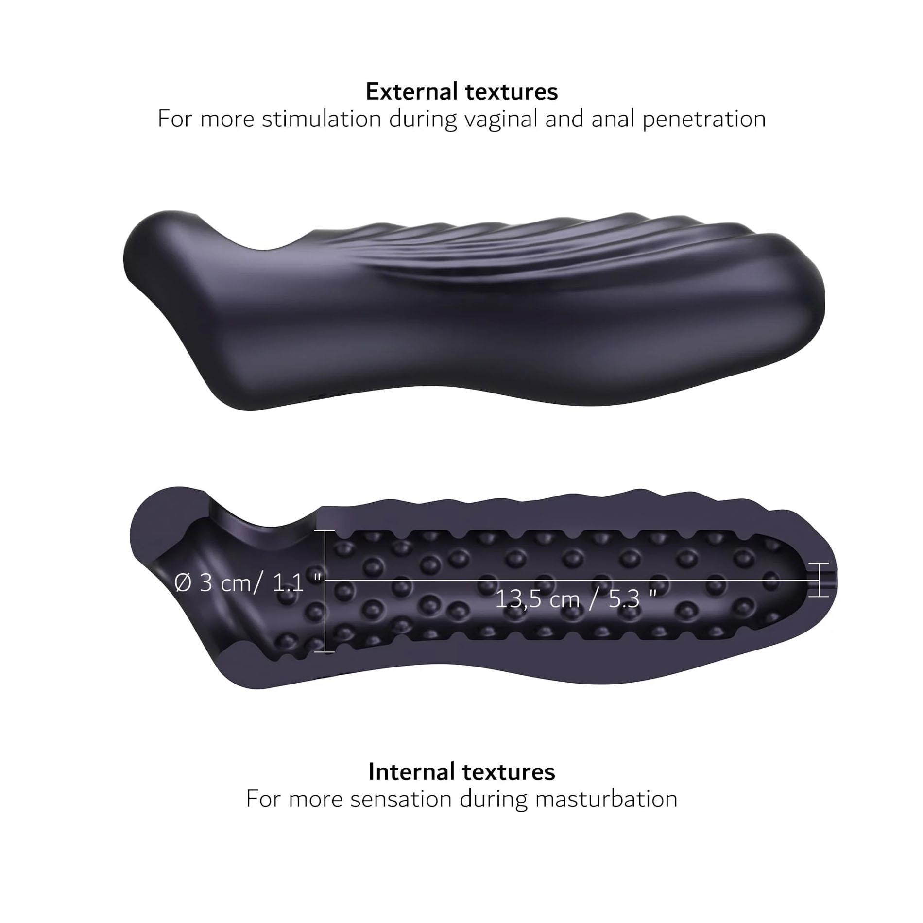 Przedłużka silikonowa Ryzer Max Man.wand black plum 18 cm - obrazek 2