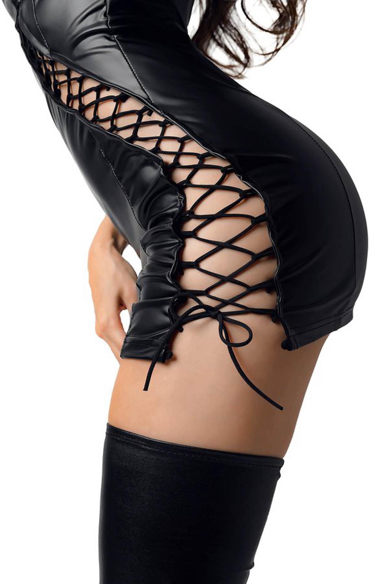 Sukienka Wetlook Glossy Lillie czarna XL - obrazek 4