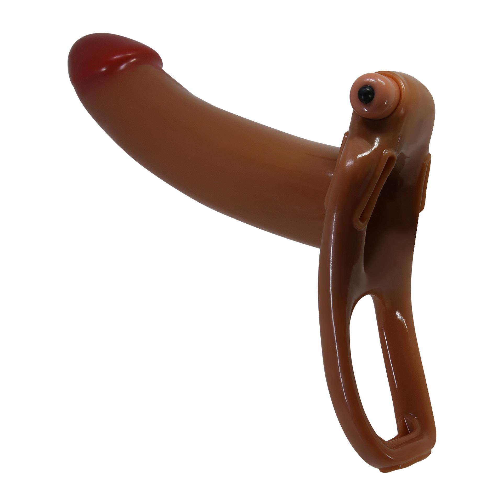 Uprząż z realistycznym pustym wibrującym dildem Pretty Love Bradden 17 cm - obrazek 3