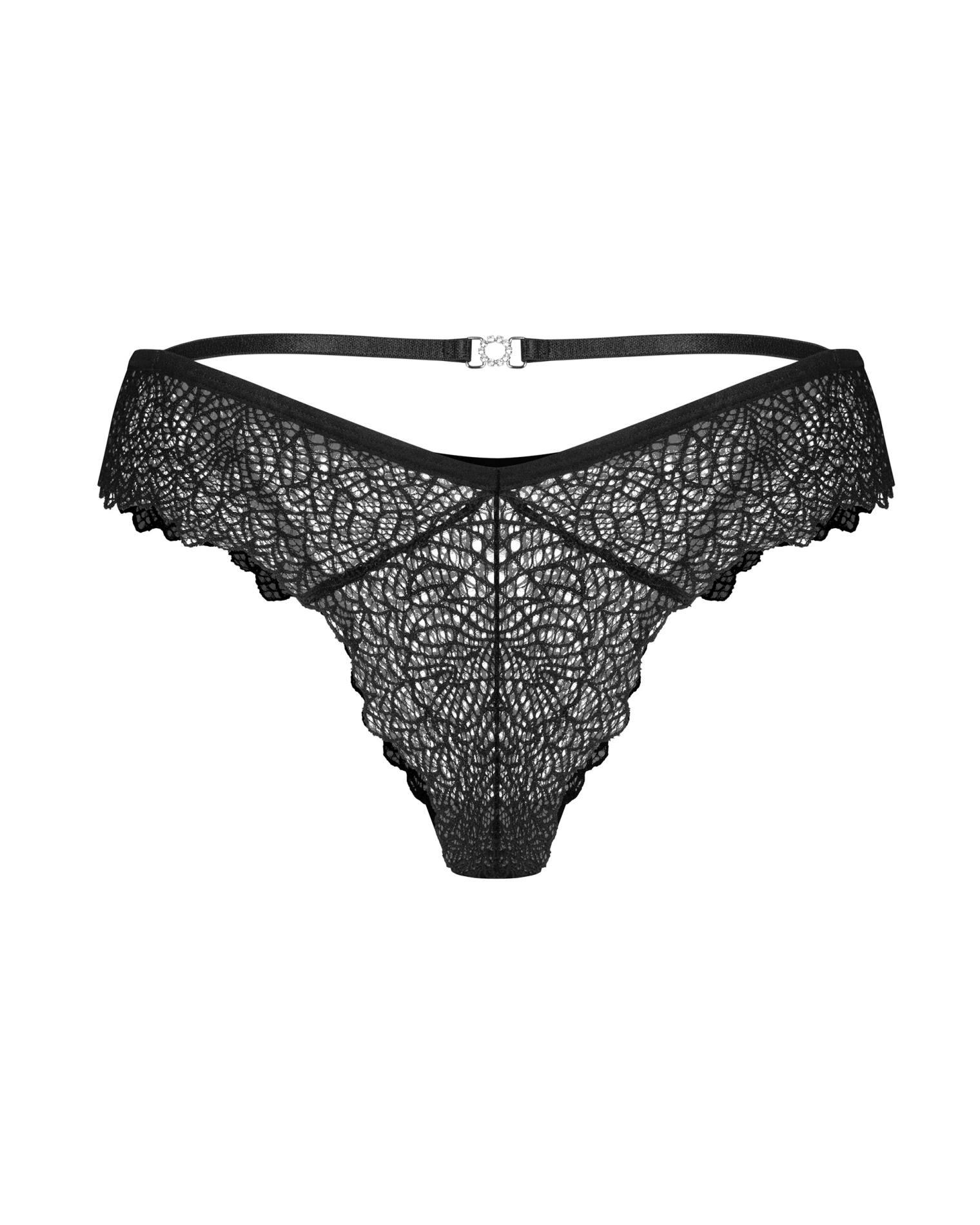 Figi koronkowe Iliosa Obsessive czarne L/XL - obrazek 4