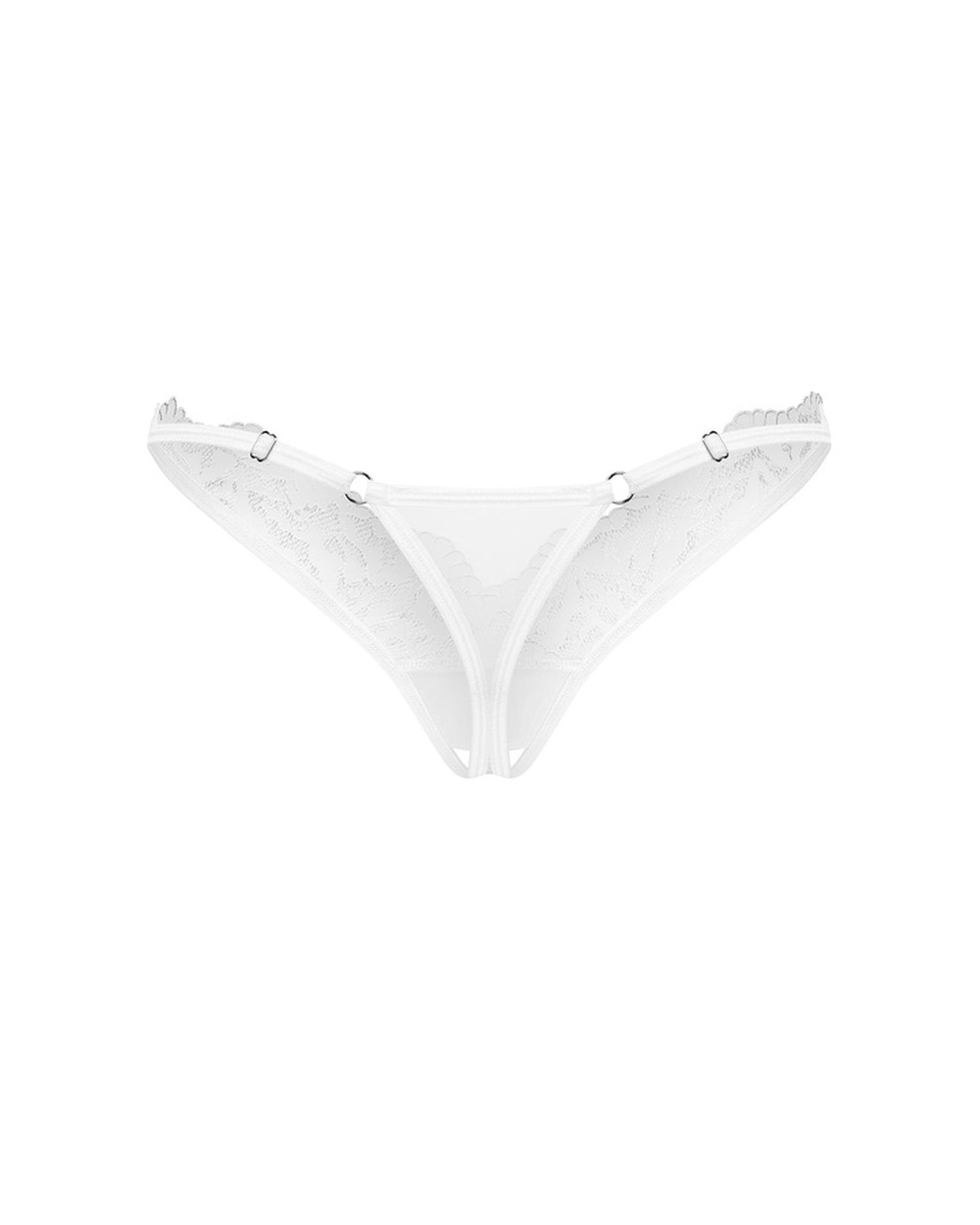 Otwarte stringi koronkowe Arrowel White Obsessive 2XL/3XL - obrazek 2