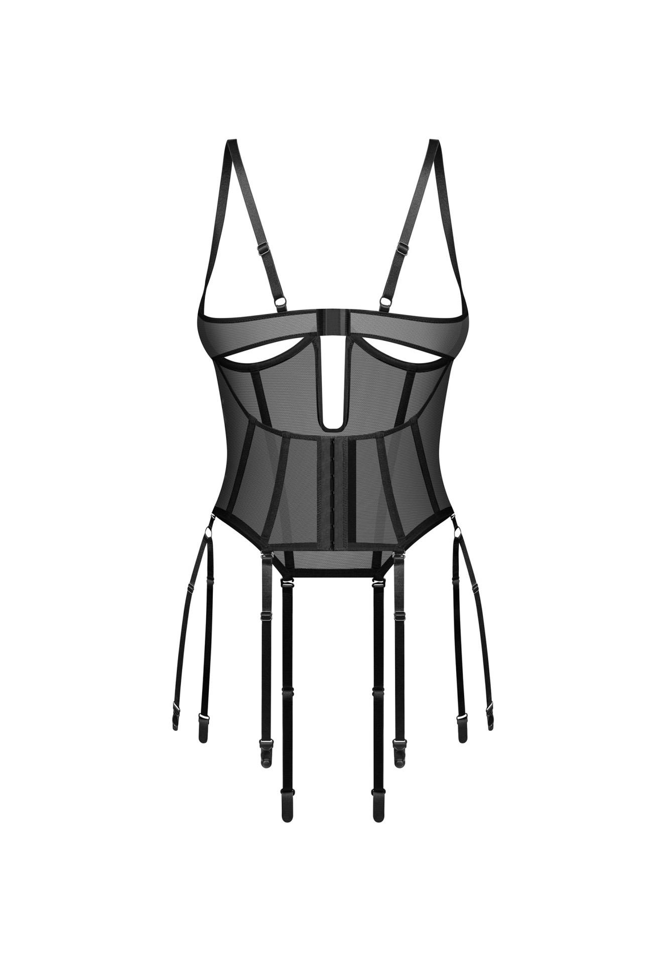 Czarny gorset cupless Euphori Obsessive 2XL/3XL - obrazek 4