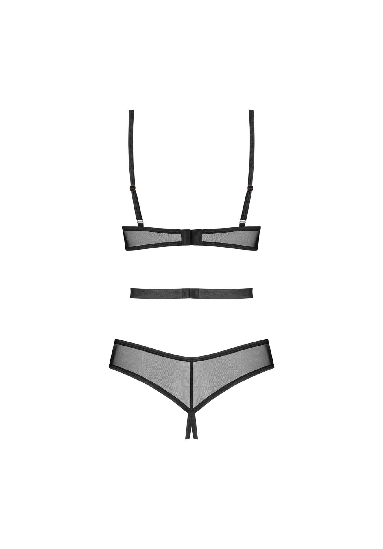 Body erotyczne otwarte Euridia Obsessive czarne XL 2XL - obrazek 4