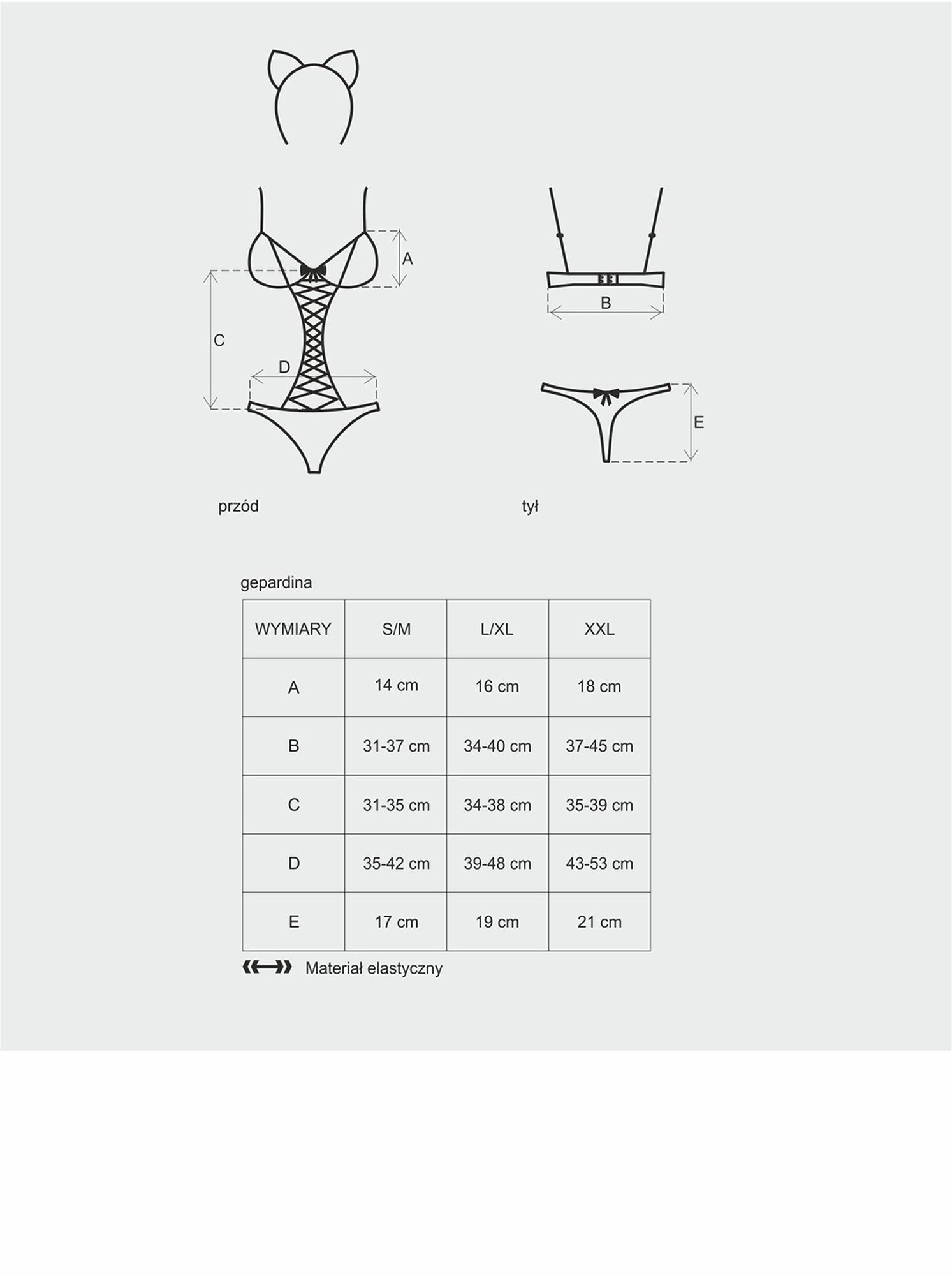 Bielizna-Gepardina kostium 3-częściowy L/XL - obrazek 6