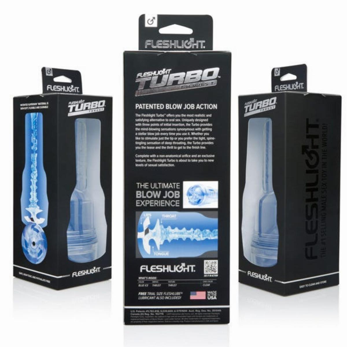 Masturbator Fleshlight Turbo Thrust transparentny niebieski 25 cm - obrazek 4