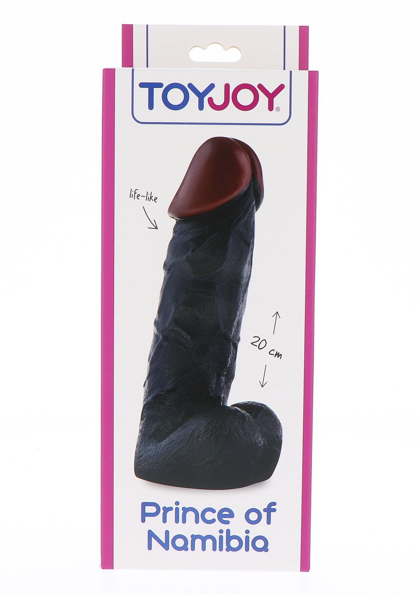 Dildo realistyczne ToyJoy Prince Of Namibia PVC czarny 20 cm - obrazek 4