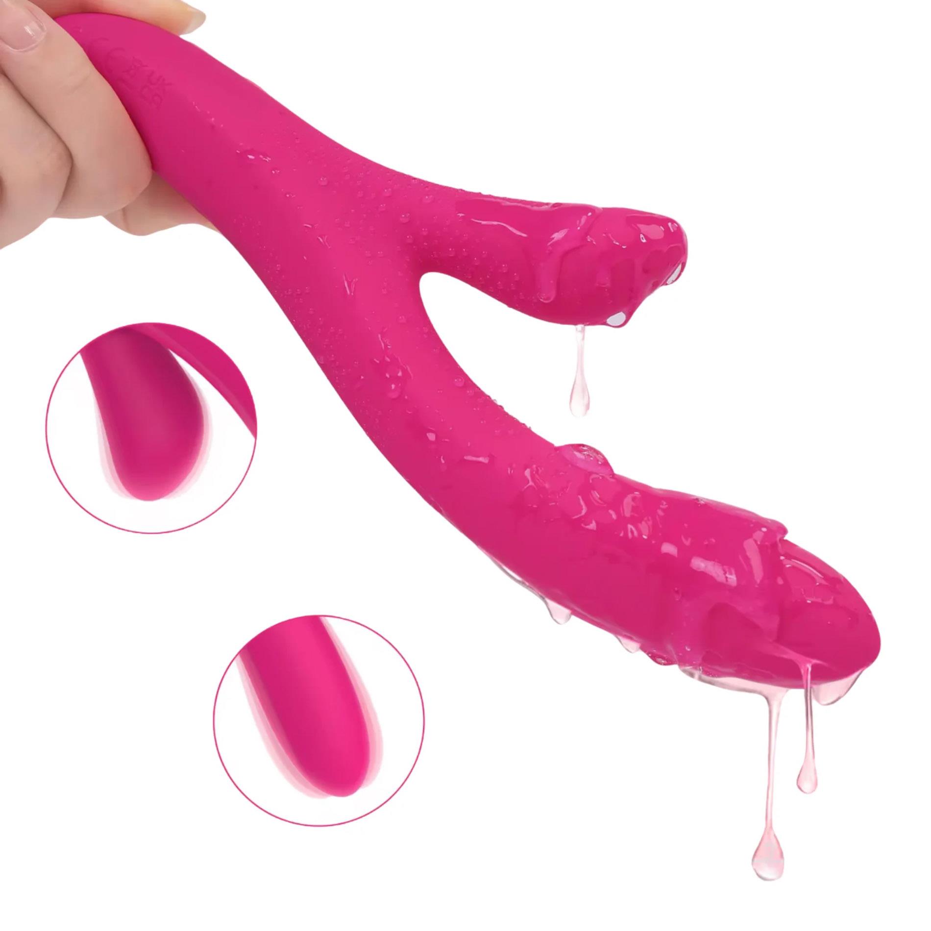 Wibrator króliczek Vibey Model Y Power Escorts różowy USB 23 5 cm - obrazek 5