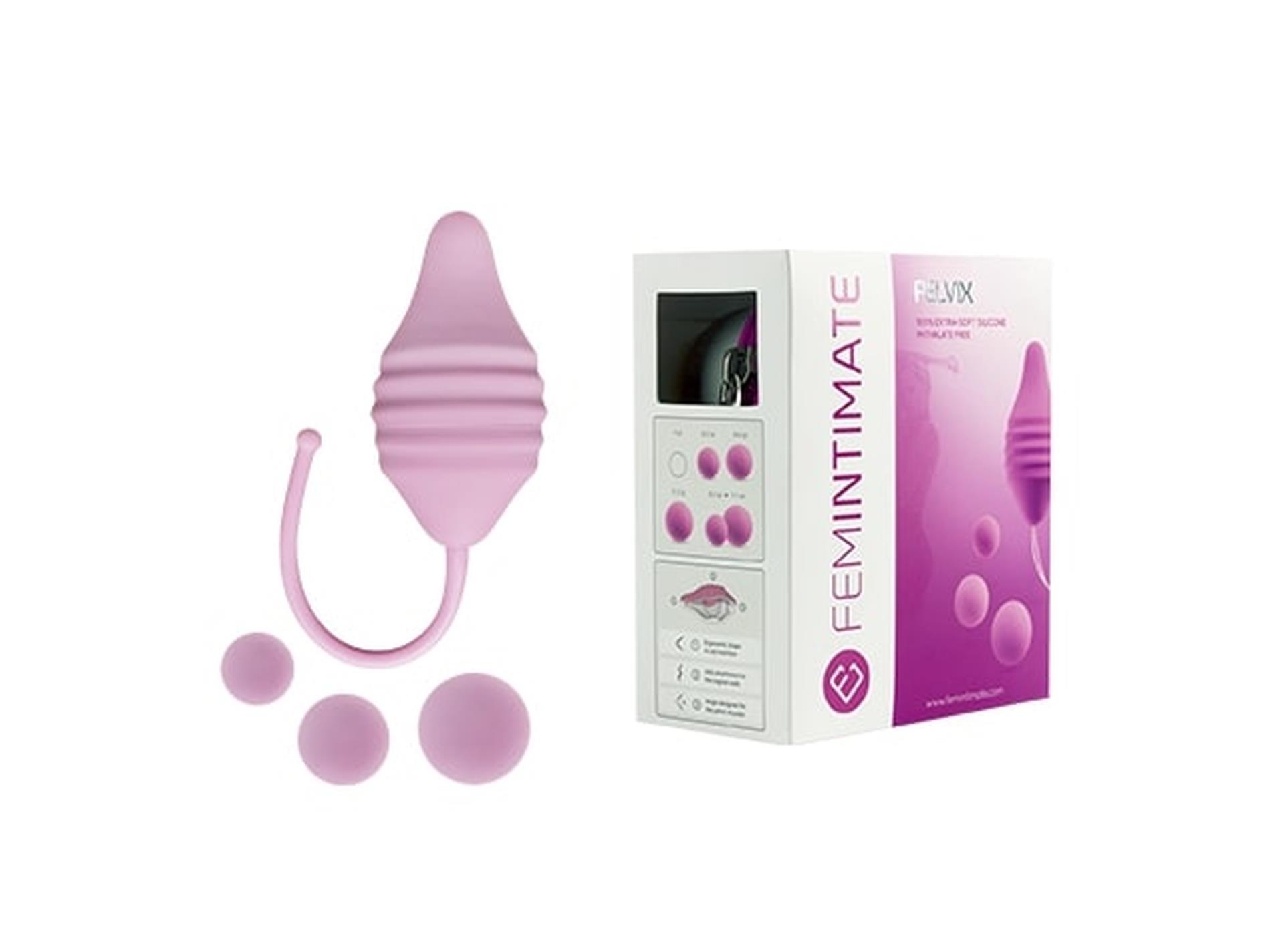 Kulki silikonowe Pelvix Femintimate różowe 6 cm - obrazek 6
