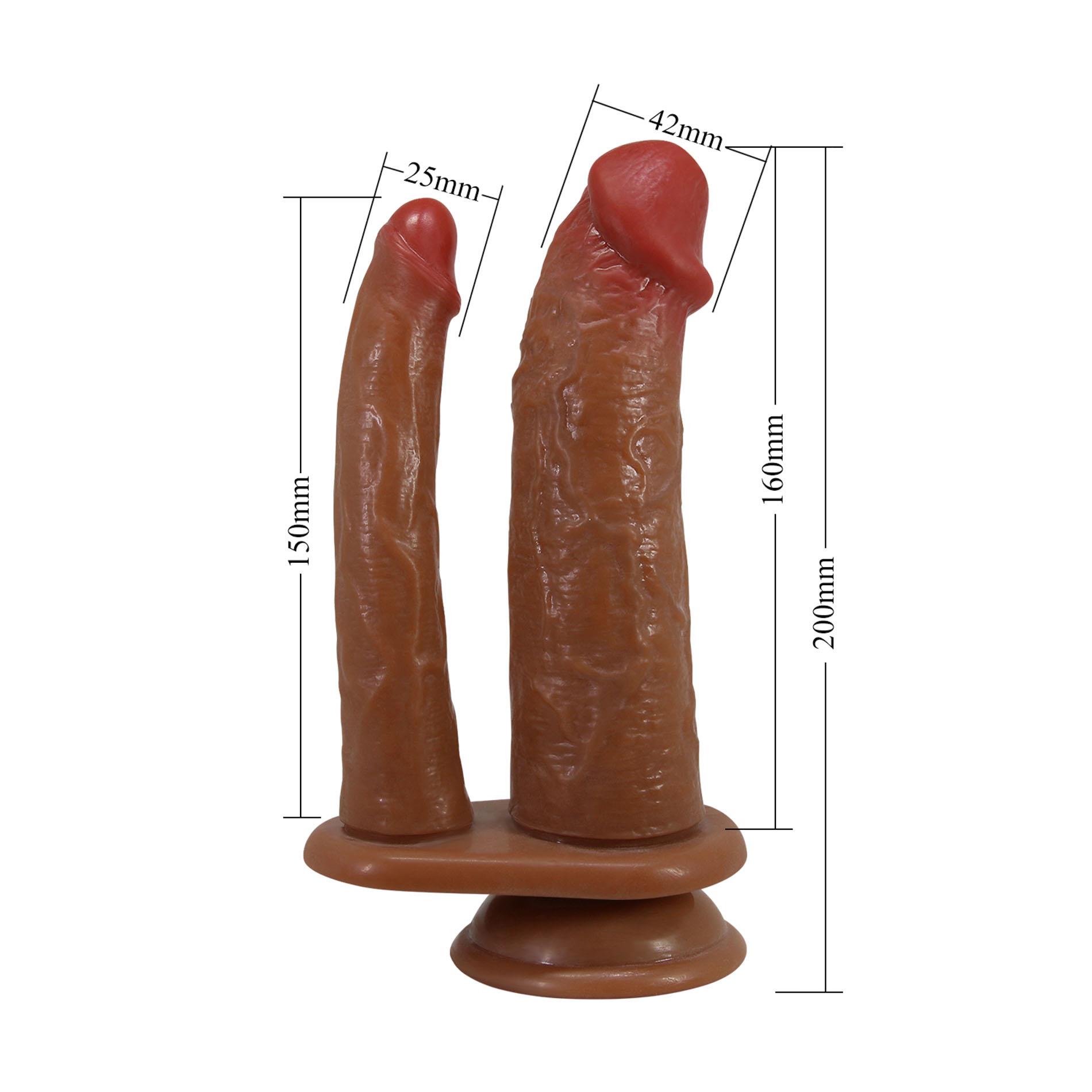 Podwójne dildo wibrujące Pretty Love Hulbert cieliste 18 cm - obrazek 7