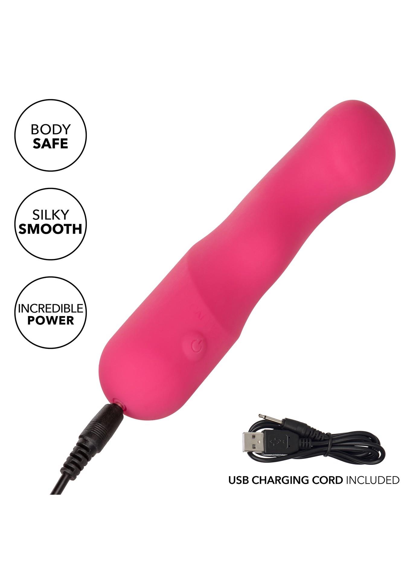 Wibrator silikonowy Pixies Curvy różowy USB 10,75 cm - obrazek 5