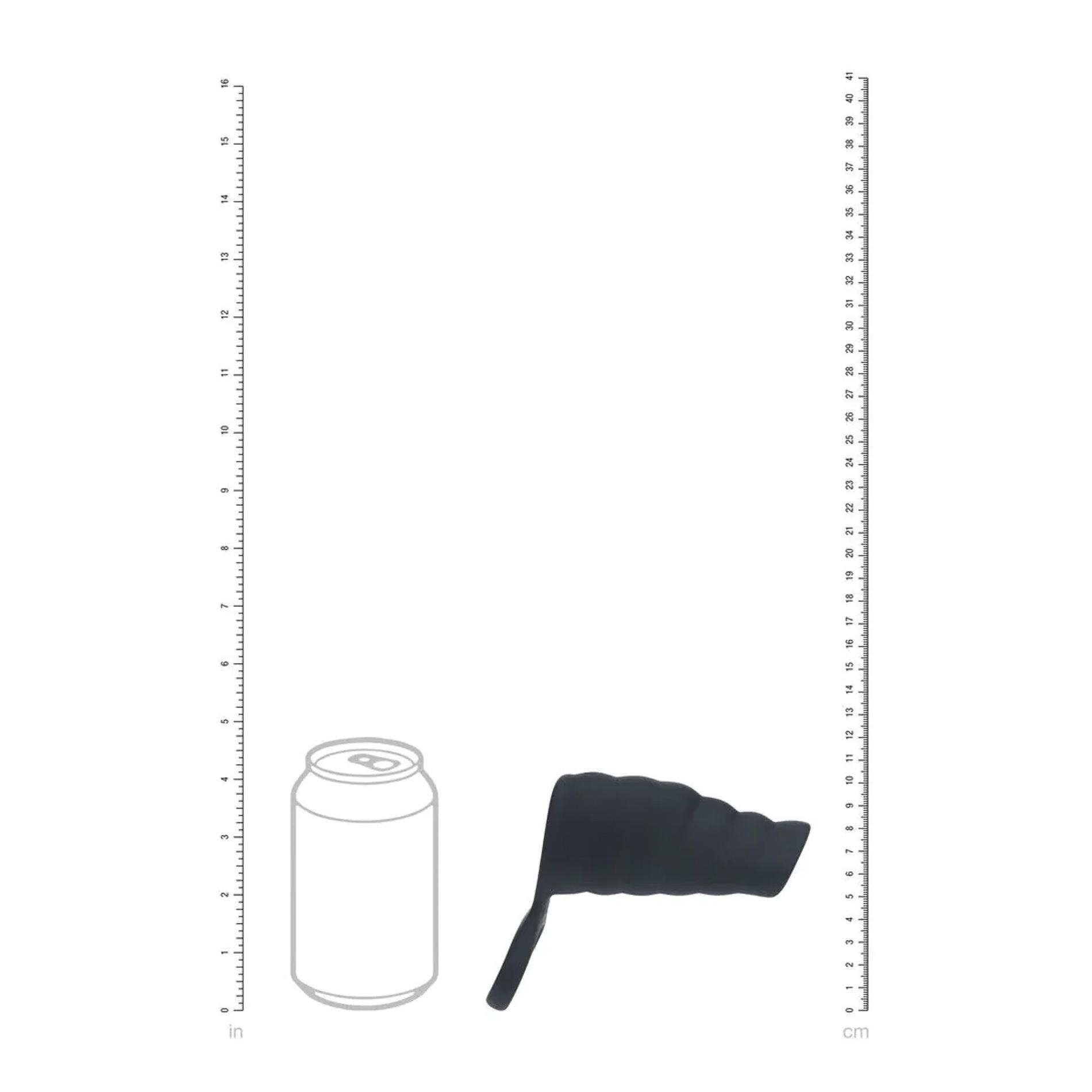 Nakładka wibrująca silikonowa żebrowana z pierścieniem Levelz czarna 4,3cm - obrazek 5