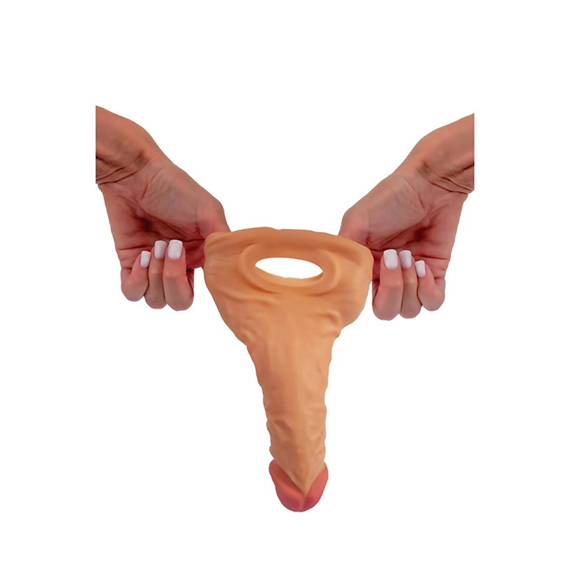 Nakładka przedłużająca z paskiem na jądra Fantasy 21 cm - obrazek 4