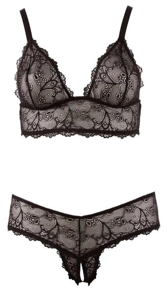 Biustonosz ze stringami Cottelli CURVES czarny XL - obrazek 6