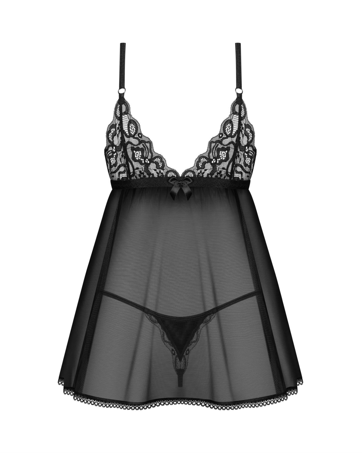 Babydoll Blomentis z stringami Obsessive XL 2XL - obrazek 6