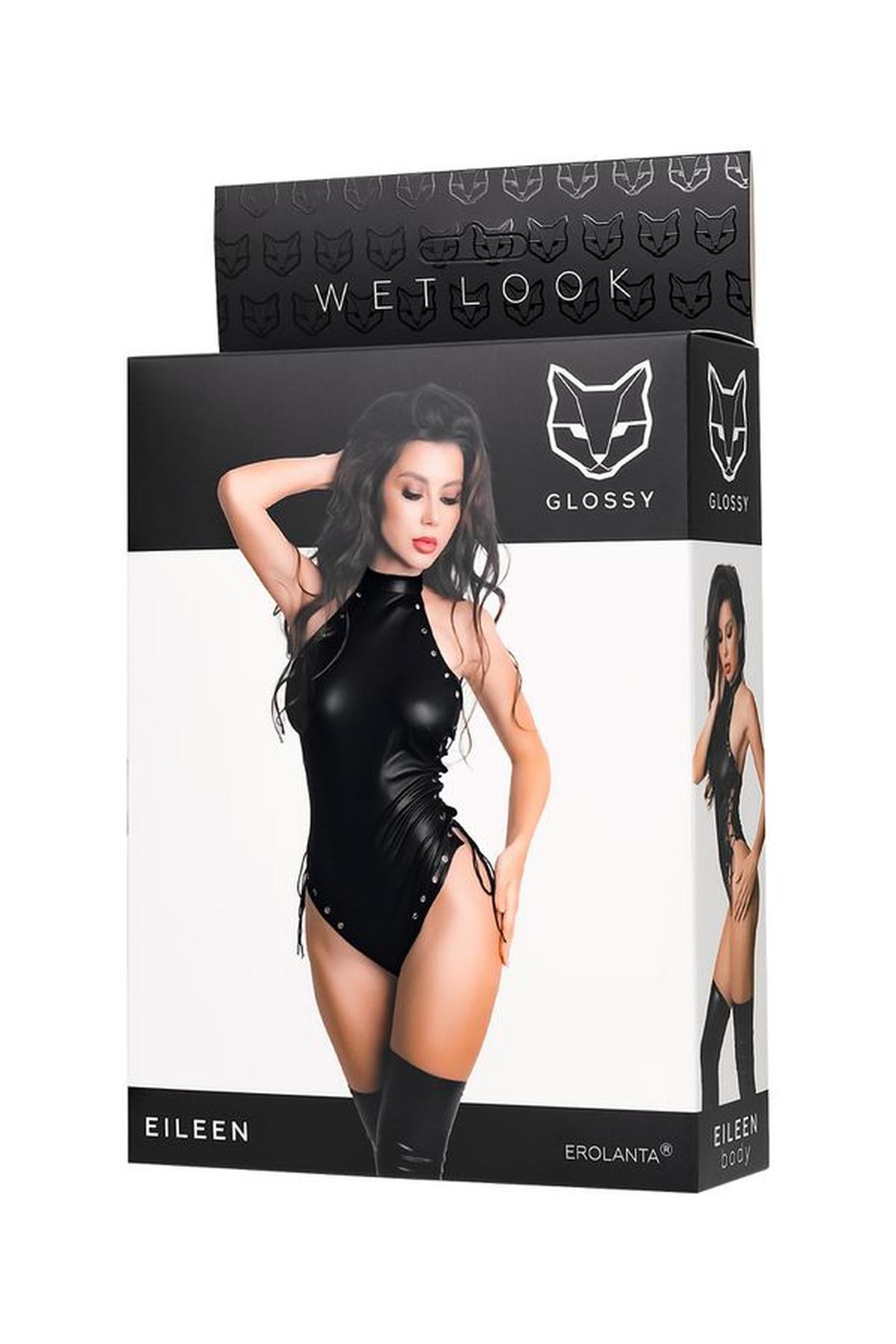 Body wetlook Eileen Glossy czarne M - obrazek 5