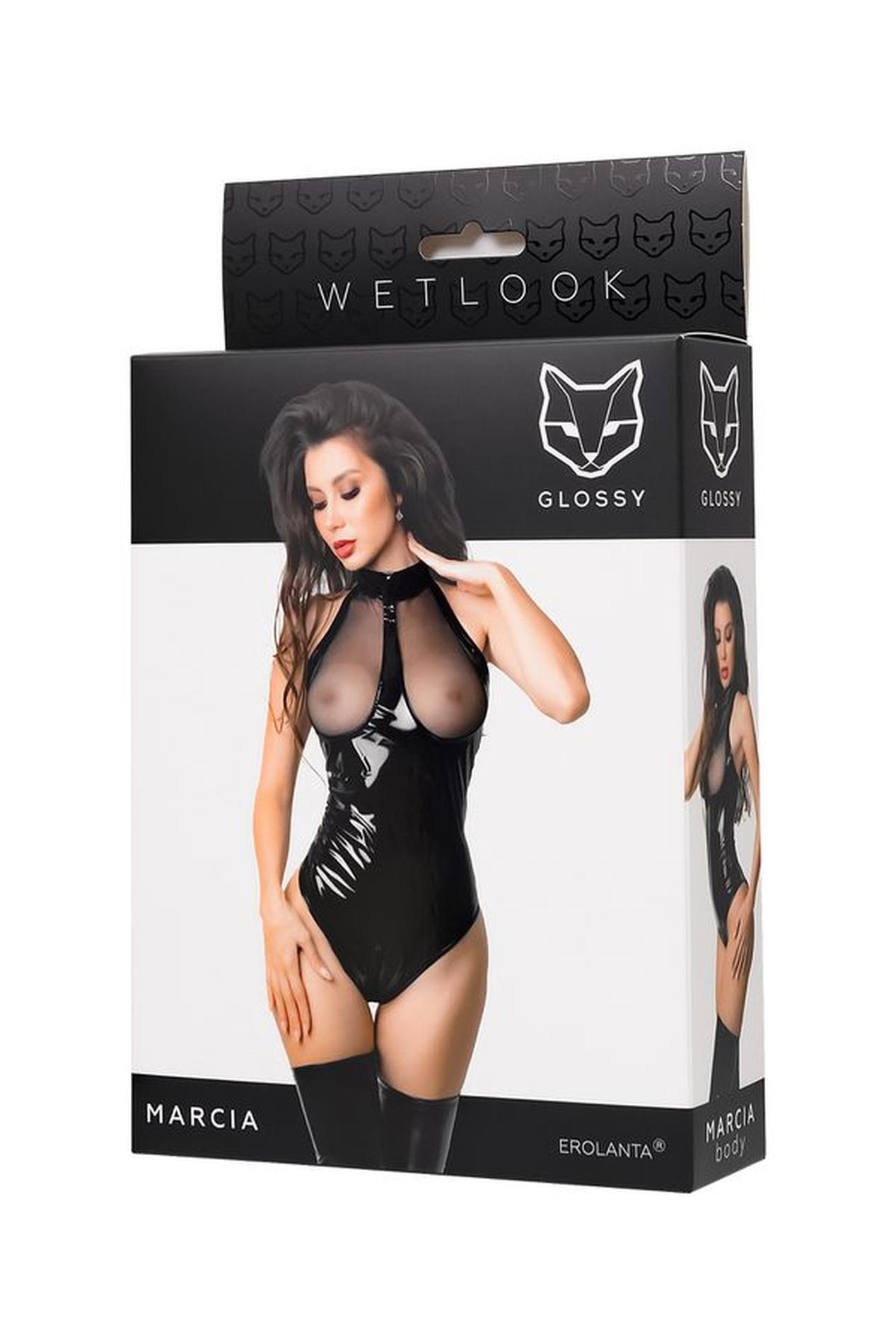 Body wetlook Marcia Glossy czarne M - obrazek 2