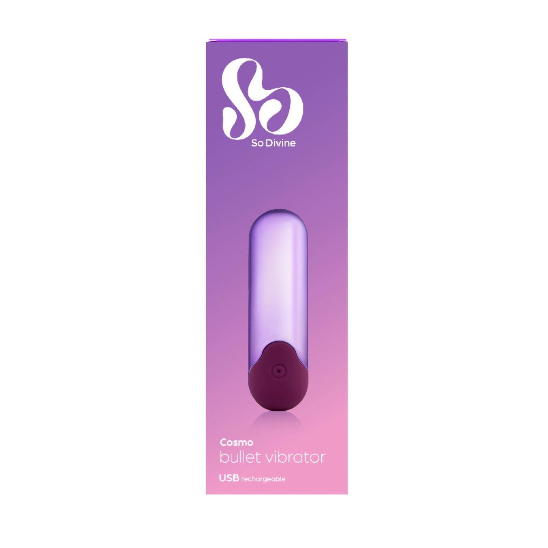 Mini wibrator bullet Cosmo So Divine fioletowy USB - obrazek 5