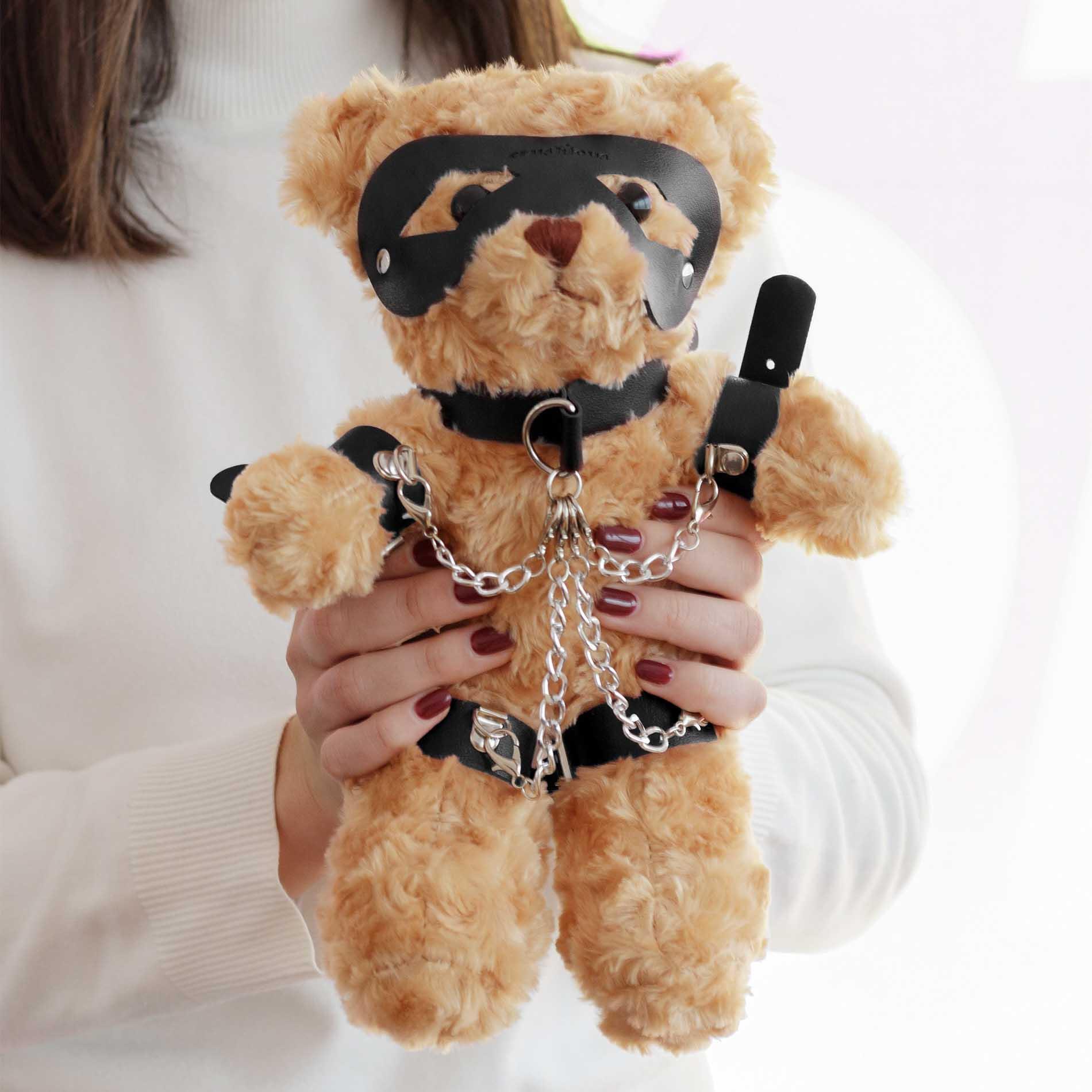 Miś bondage Crushito Crushious czarny 31 cm - obrazek 4