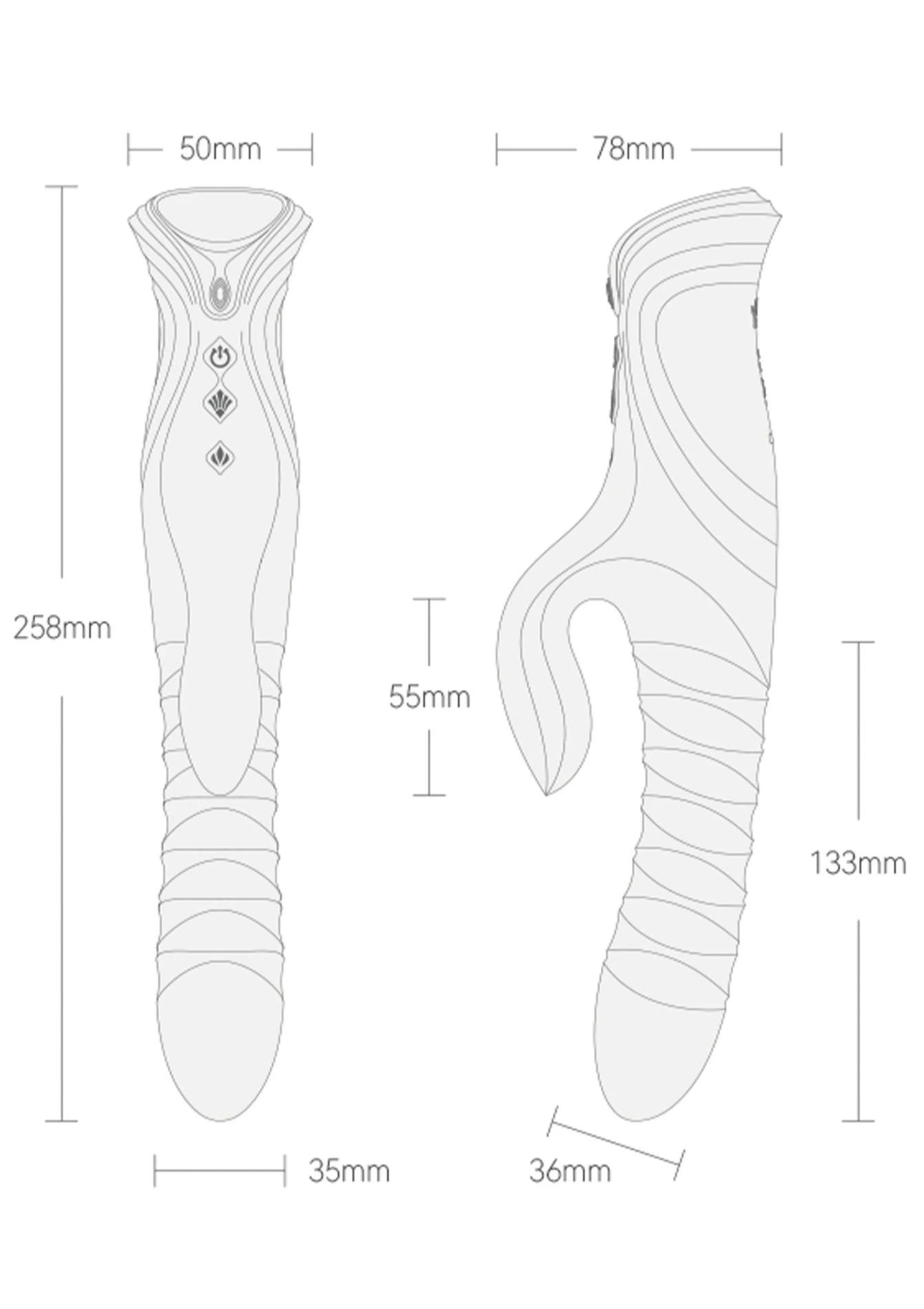 Wibrator króliczek ZALO Mose 2 z podgrzewaniem zielony 25,8 cm - obrazek 5