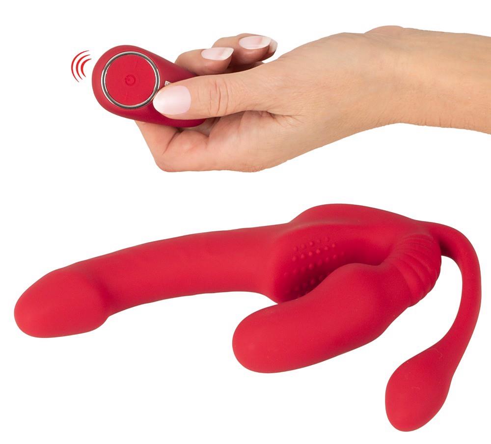 Wibrator strap on potrójny You2Toys USB 23 cm - obrazek 6
