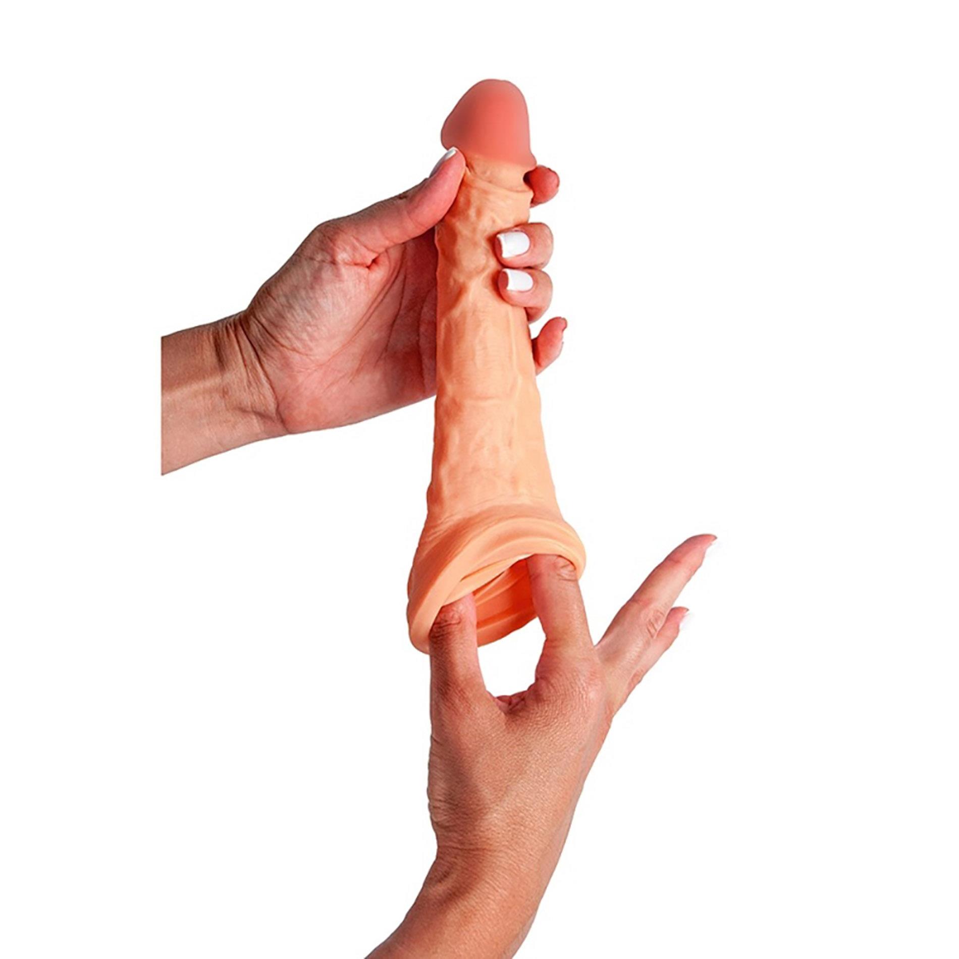 Nakładka przedłużająca z paskiem na jądra Fantasy 21 cm - obrazek 6