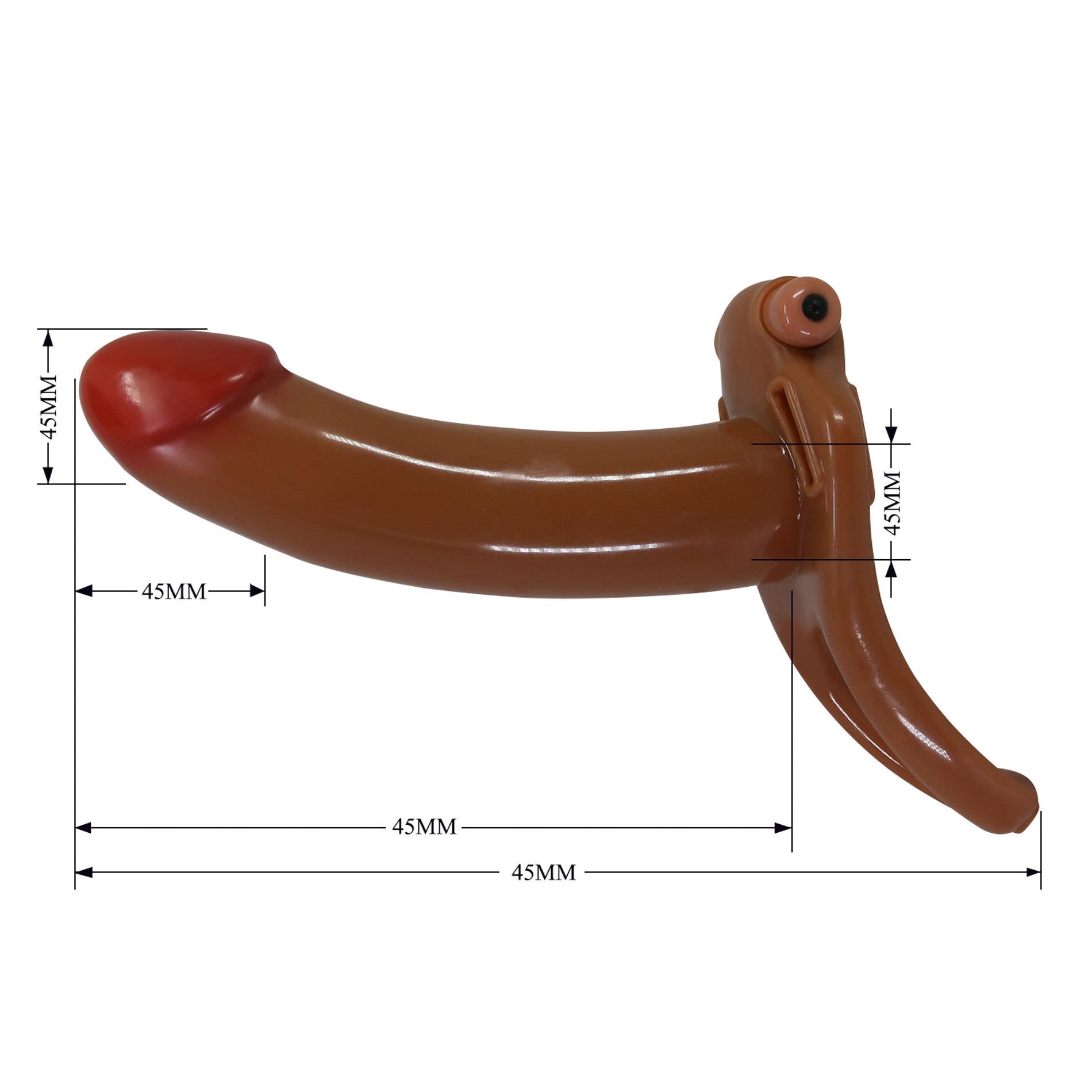Uprząż z realistycznym pustym wibrującym dildem Pretty Love Bradden 17 cm - obrazek 5