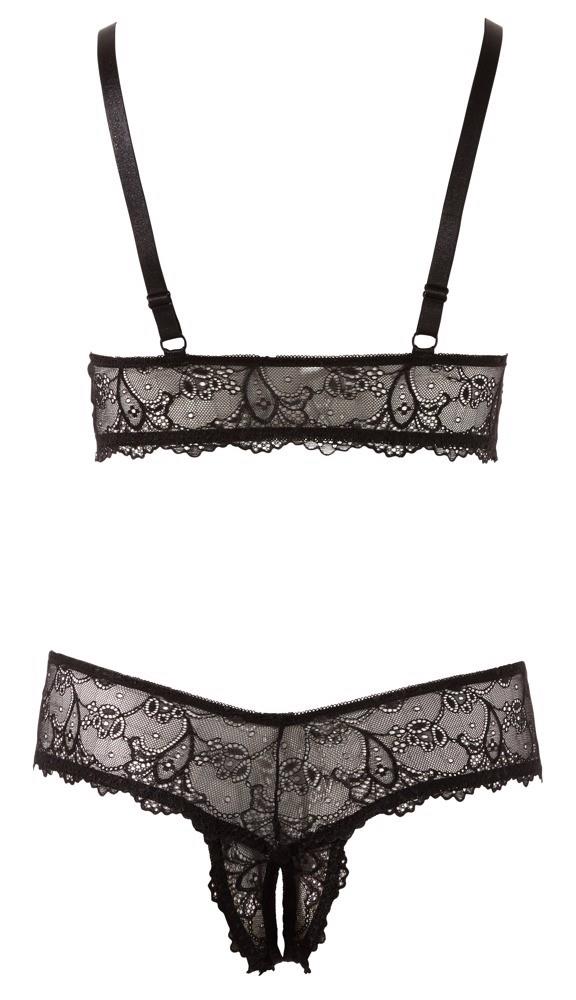 Biustonosz ze stringami Cottelli CURVES czarny XL - obrazek 5