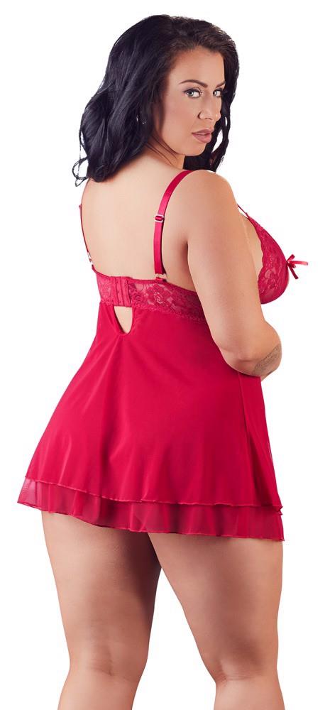 Babydoll czerwony Cottelli CURVES 4XL - obrazek 8