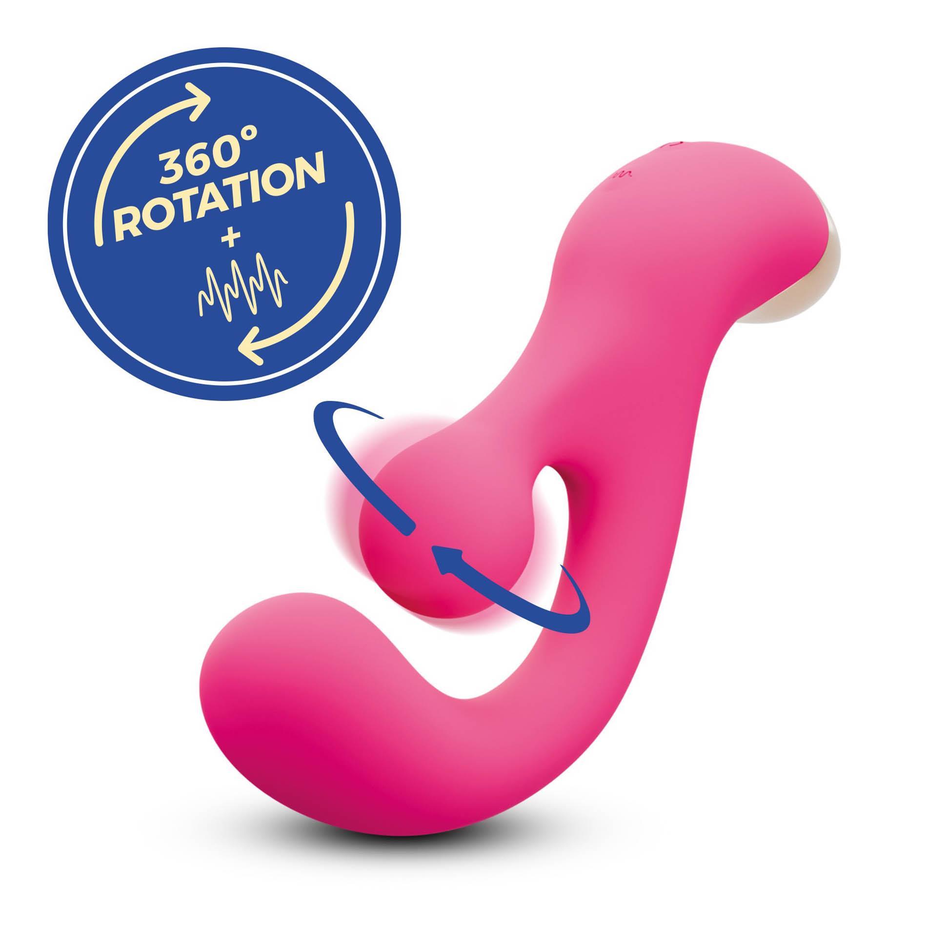 CRUSHIOUS PLEASER VIBRATOR WITH ROTATING STIMULATION - obrazek 4
