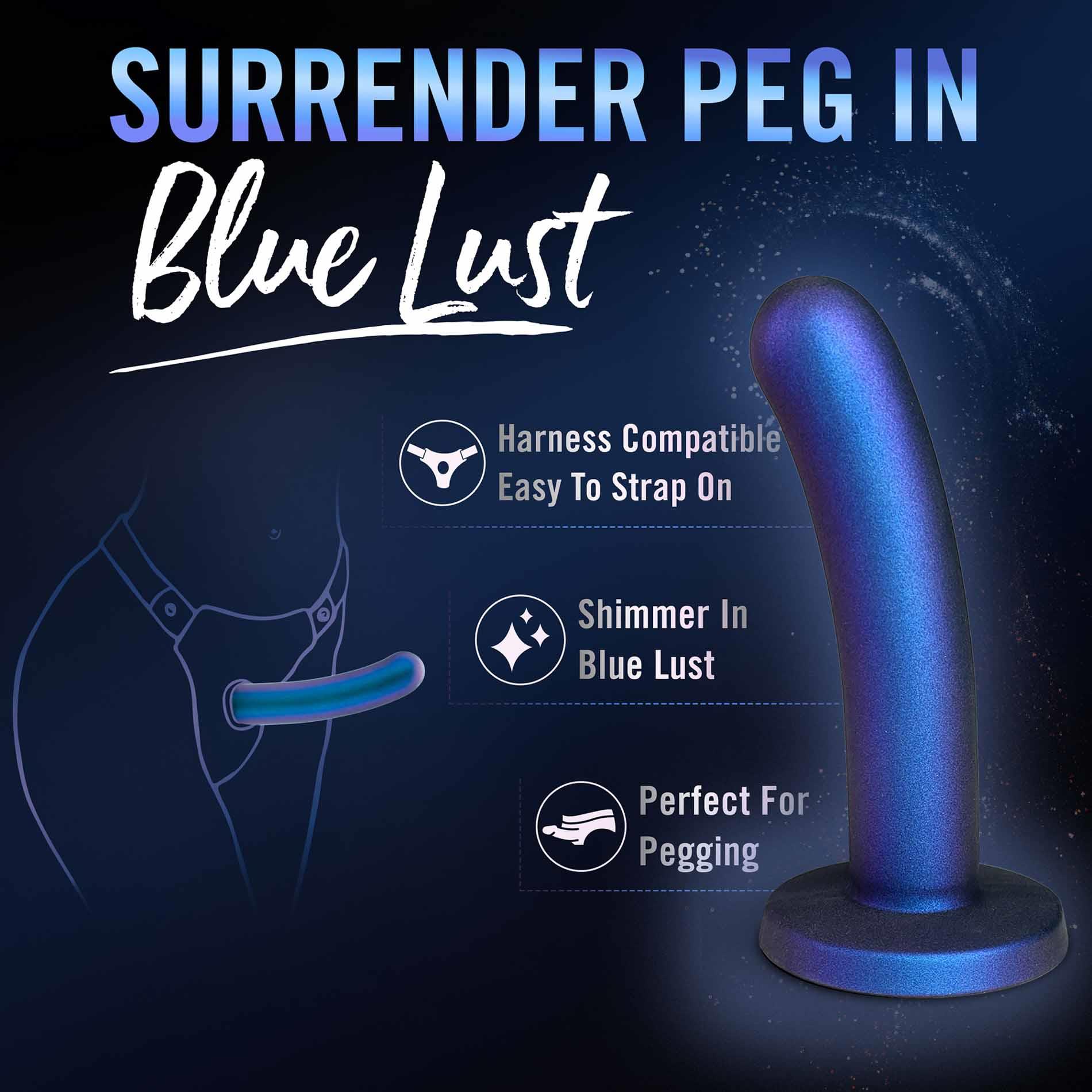 Dildo realistyczne Temptasia Surrender niebieskie 14 cm - obrazek 6