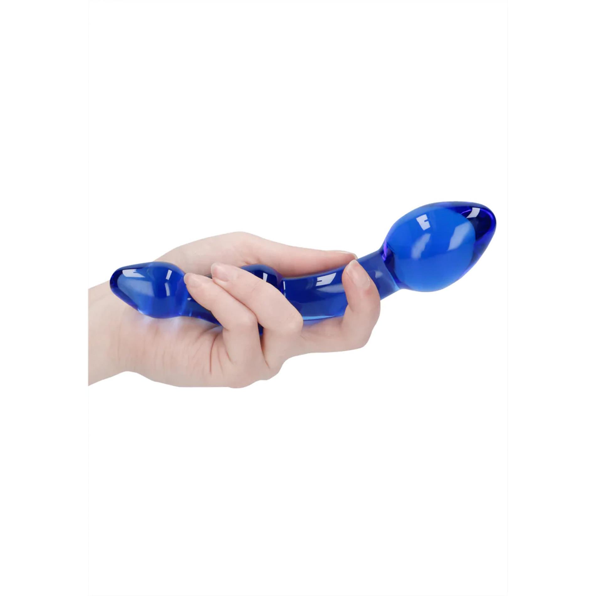 Szklane dildo Chrystalino Superior niebieskie 18 cm - obrazek 6