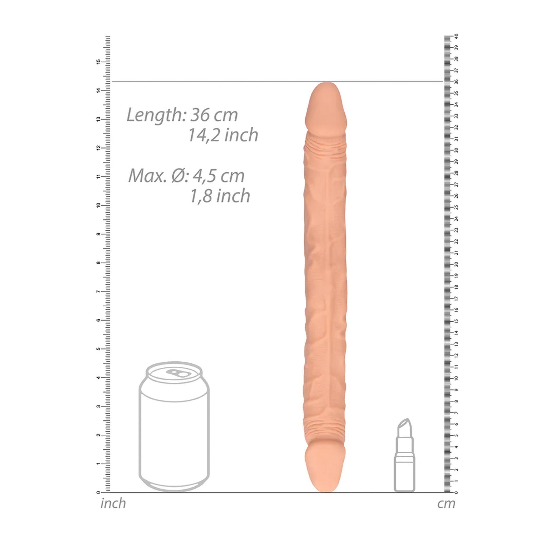 Dildo podwójne RealRock TPE 36 cm - obrazek 7