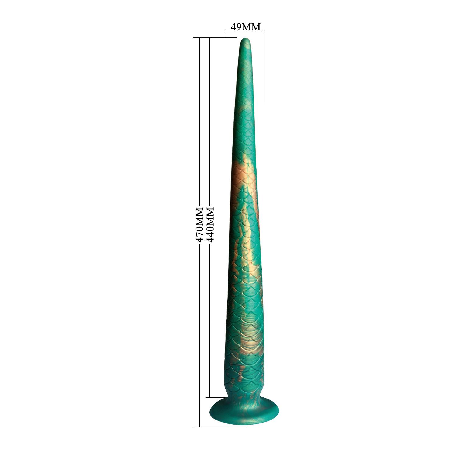 Dildo silikonowe Power Monsters Verdant Titan szmaragdowe 47 cm - obrazek 7