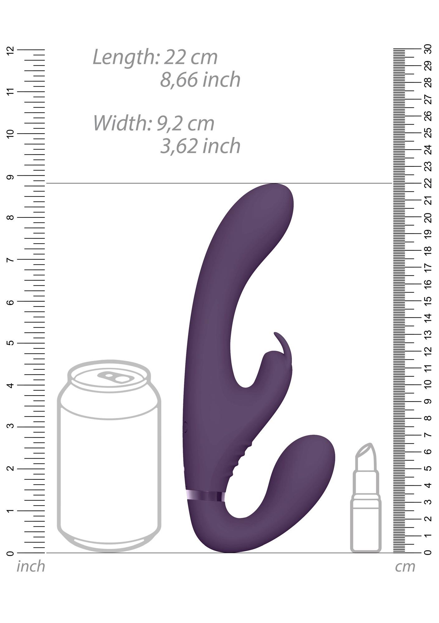 Strapon wibrujący Vive Suki fioletowy silikonowy USB - obrazek 8