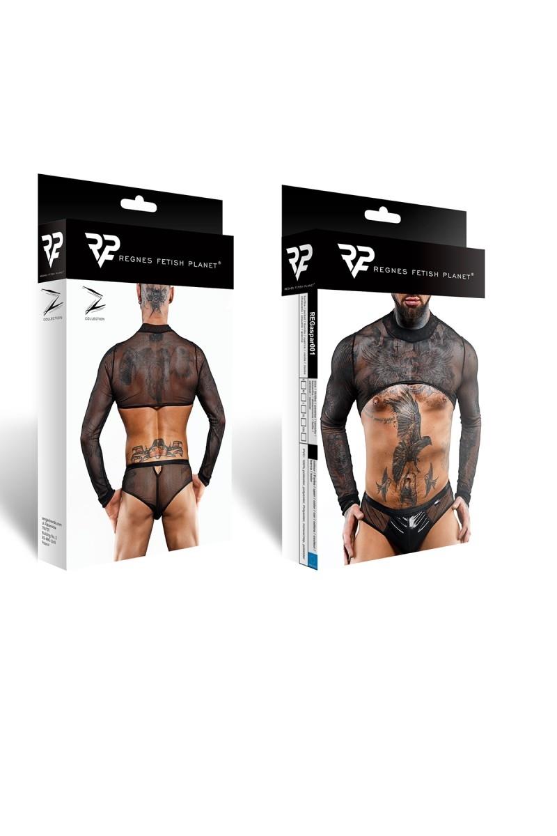 Krótki top tiulowy Regnes Fetish Planet czarny M - obrazek 8